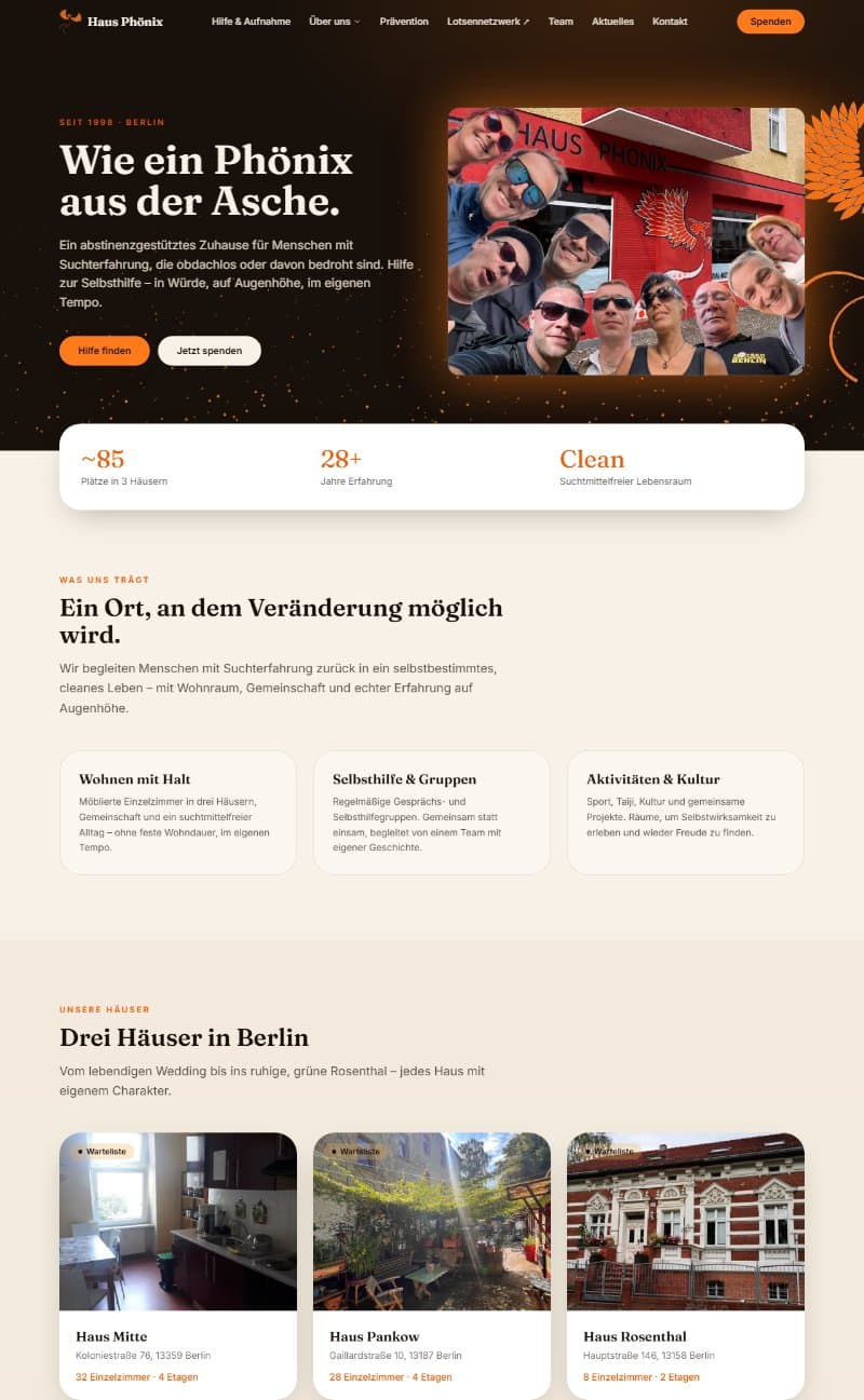 Screenshot of the haus-phoenix.de website